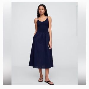 Gap NWT twist strap navy midi dress